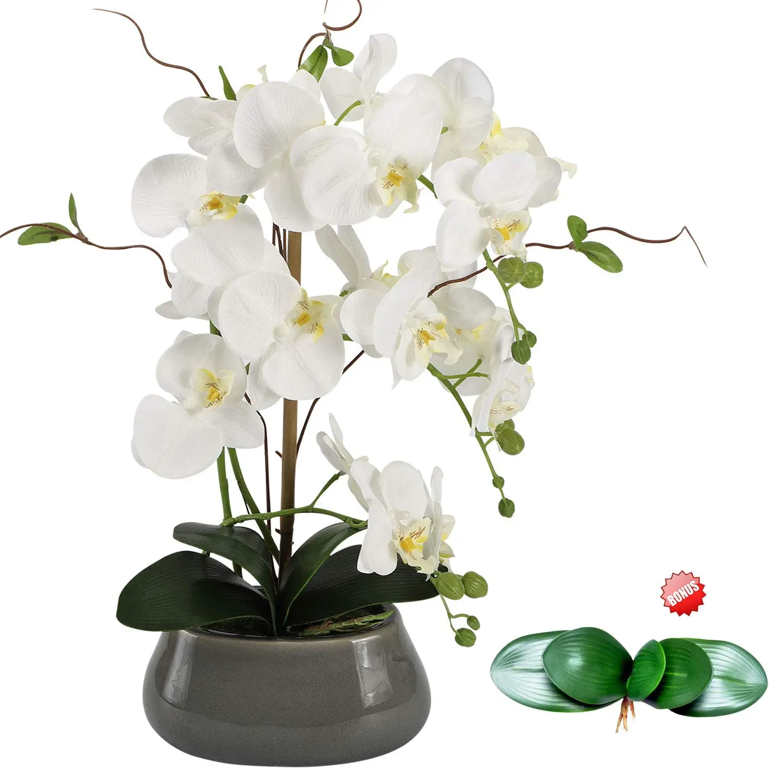 Art Craft Vase - زهور الأوركيد الاصطناعية المركزية لغرفة الطعام