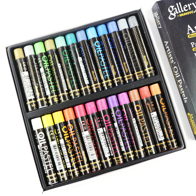 Chalk Pastel Set - Mungyo 12/24 ألوان الفلورسنت لينة النفط