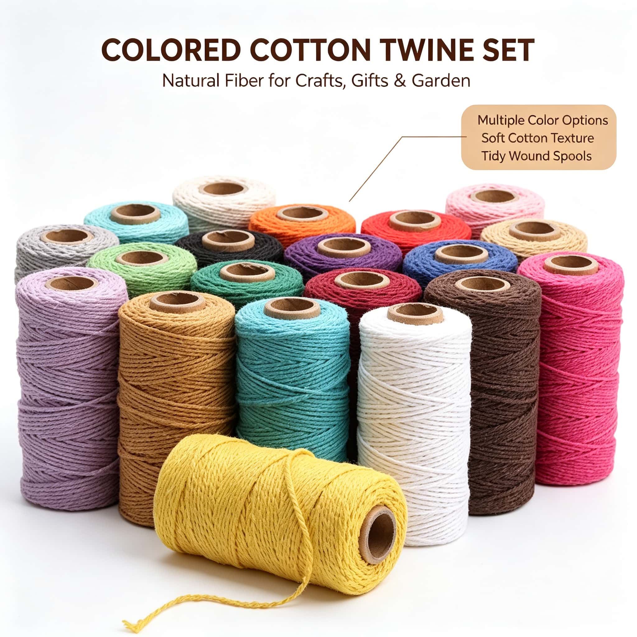 Macrame Cord Cotton - حبل قطني 2 مم بطول 100