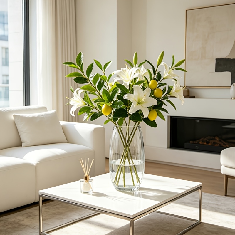 فروع ليمون اصطناعية، 3 رؤوس فر - مراجعة Art Craft Vase وسعره