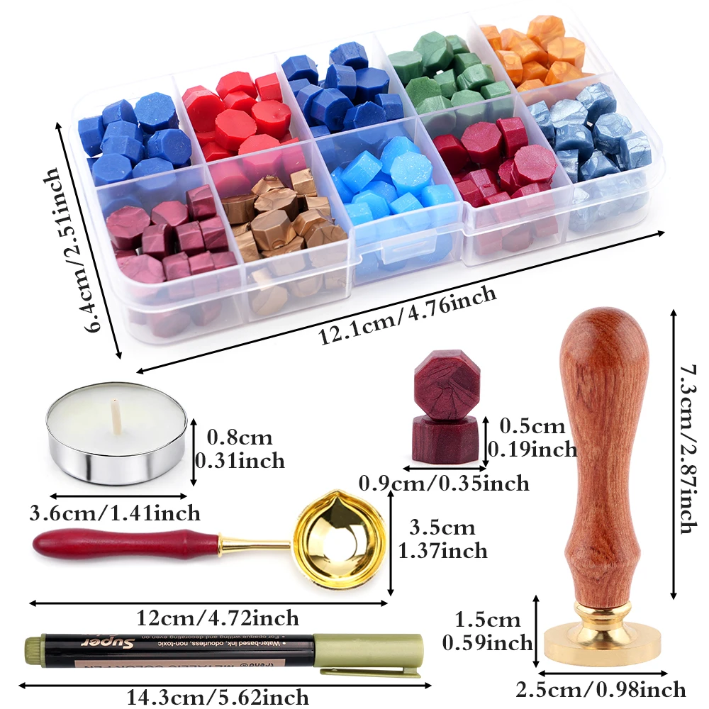 طقم شمع ختم ملون مع رؤوس نحاسي - مراجعة Batik Wax Kit وسعره