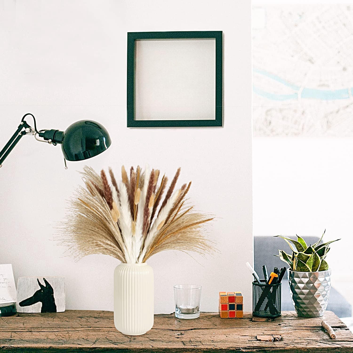 باقة زهور مجففة مختلطة بتصميم  - مراجعة Art Craft Vase وسعره
