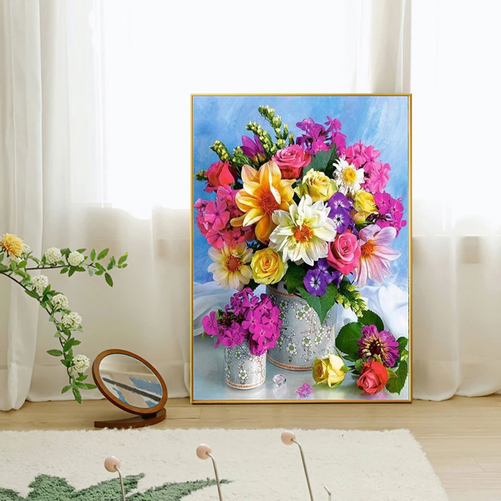 لوحة فسيفساء ماسية كاملة بتصمي - مراجعة Art Craft Vase وسعره