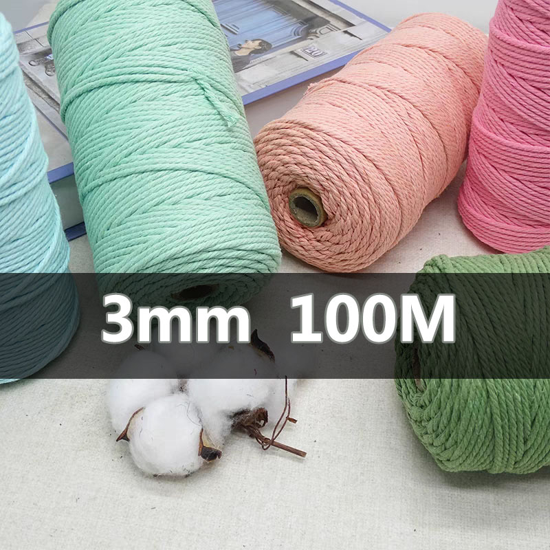 3 مللي متر 100 متر مكرامية الح - مراجعة Macrame Cord Cotton وسعره