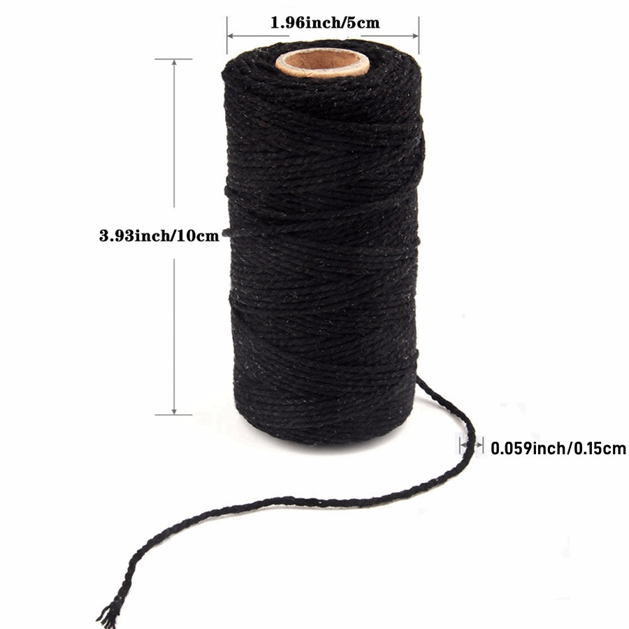 100 متر/لفة 2 مللي متر الملونة - مراجعة Macrame Cord Cotton وسعره